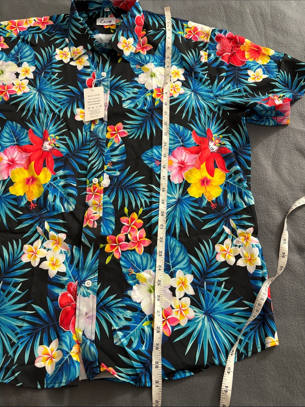 EUOW Tropical Hawaiian Shirt & Swim Trunks Set Floral Men’s XXL NWT - Picture 12 of 13